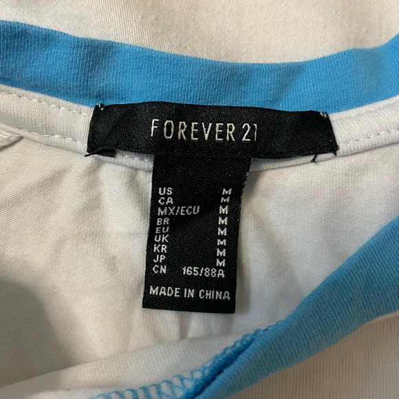 Forever 21 White and Blue Crop Top - Picture 3 of 3